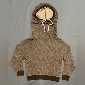 SO‎ women’s size medium gray long gathered neck hooded sweatshirt